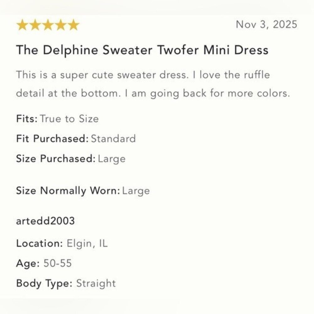 NWT Size 1X- Anthro The Delphine Cotton Sweater Twofer Mini Dress (NWT US$ 158) - Picture 7 of 16
